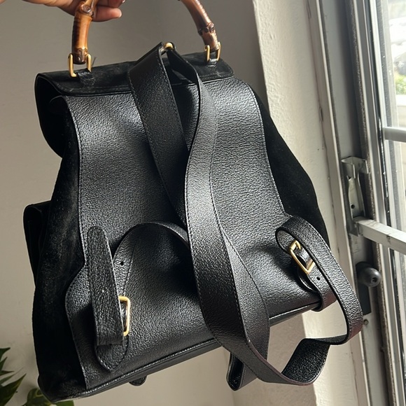 Gucci black suede backpack +COA +free Gucci dust bag - Picture 3 of 16